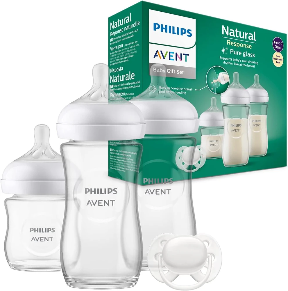 PHILIPS AVENT STIKLINIS BUTELIUKŲ RINKINYS NAUJAGIMIUI NATURAL RESPONSE SCD878/11