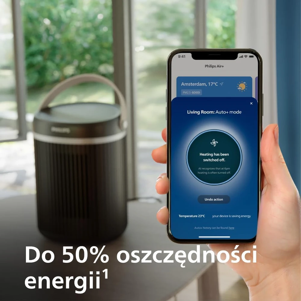 Philips bokštinis termoventiliatorius 2000 W, 24 dB, EcoAI, CX3120/01