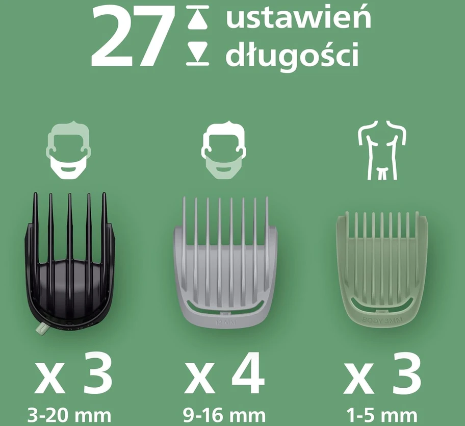Philips daugiafunkcinis barzdos, plaukų ir kūno trimeris su OneBlade, 23 priedų rinkinys, MG9561/30