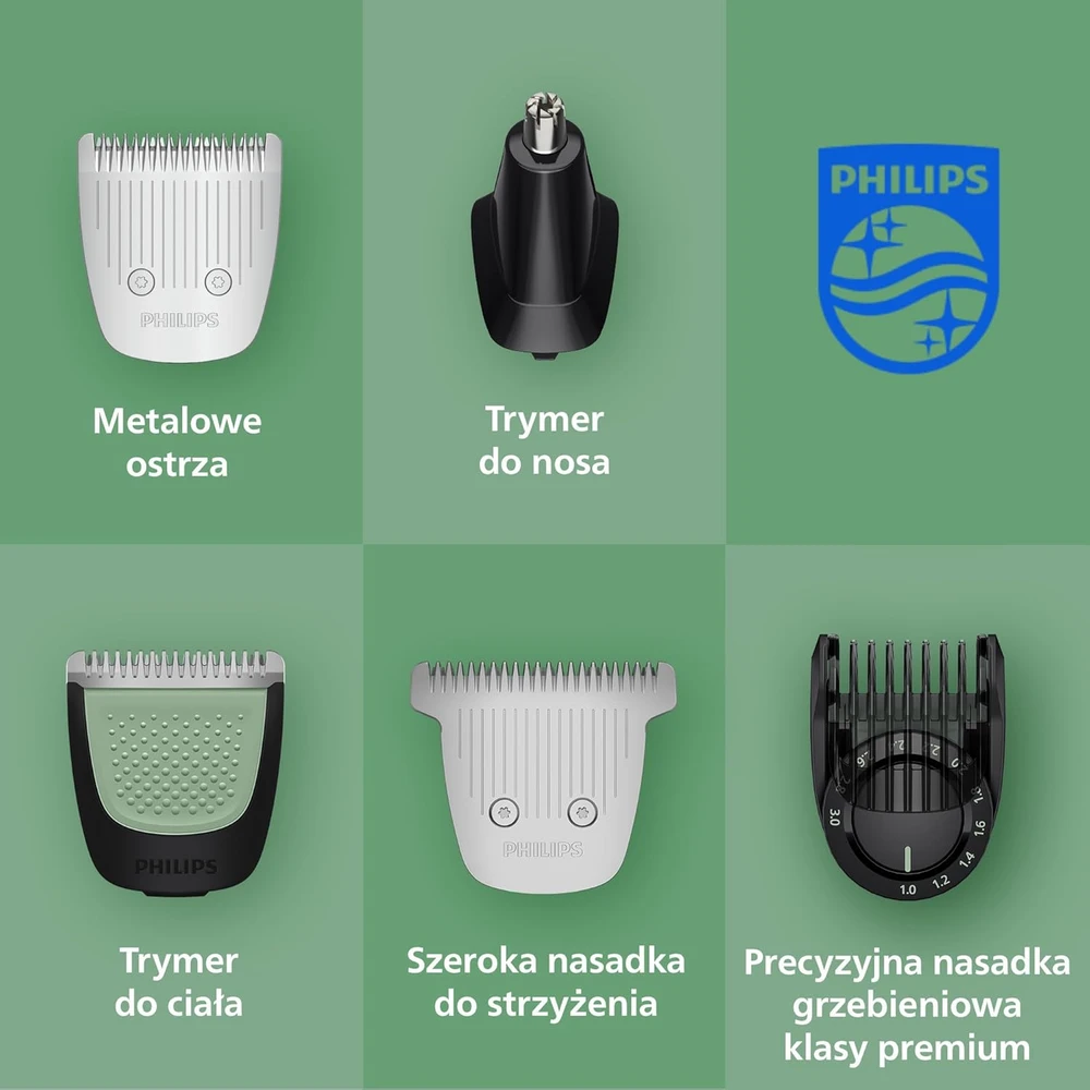 Philips daugiafunkcinis barzdos, plaukų ir kūno trimeris su OneBlade, 23 priedų rinkinys, MG9561/30