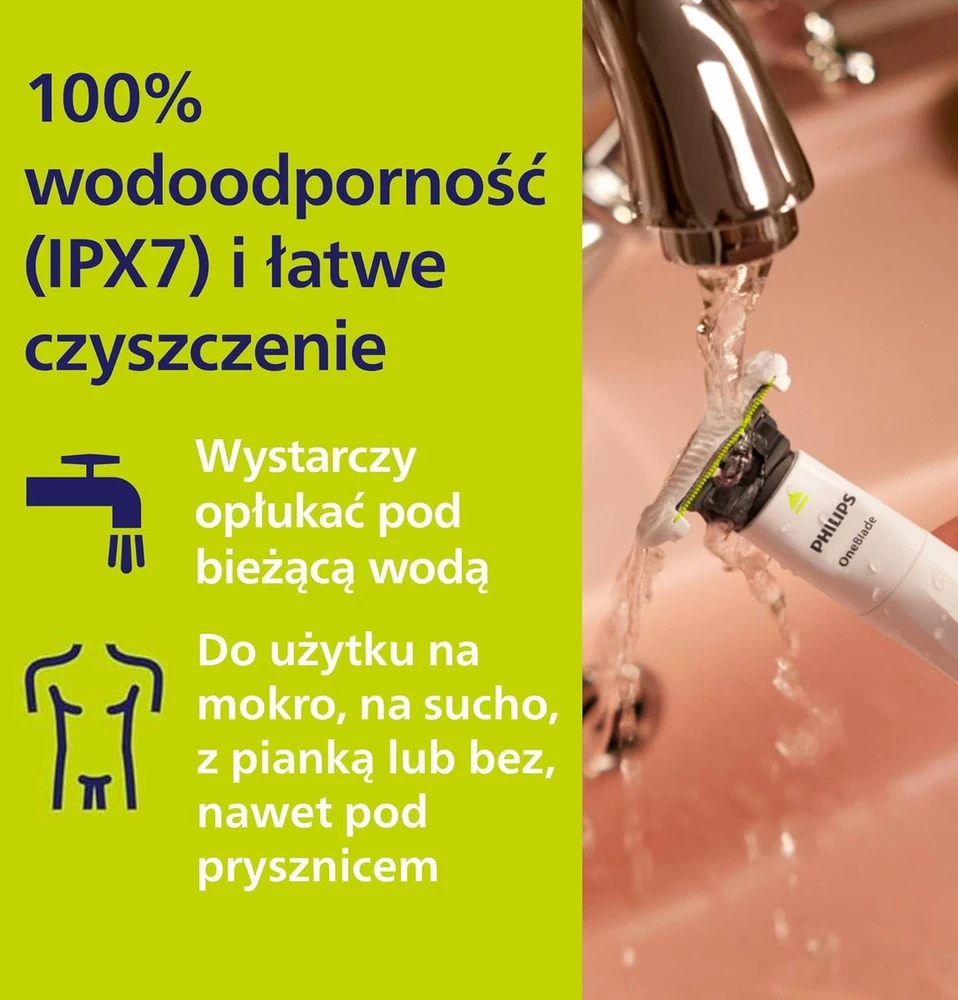 Philips elektrinė kūno ir intymios zonos barzdaskutė OneBlade, SkinProtect, vandeniui atspari, QP1924/30