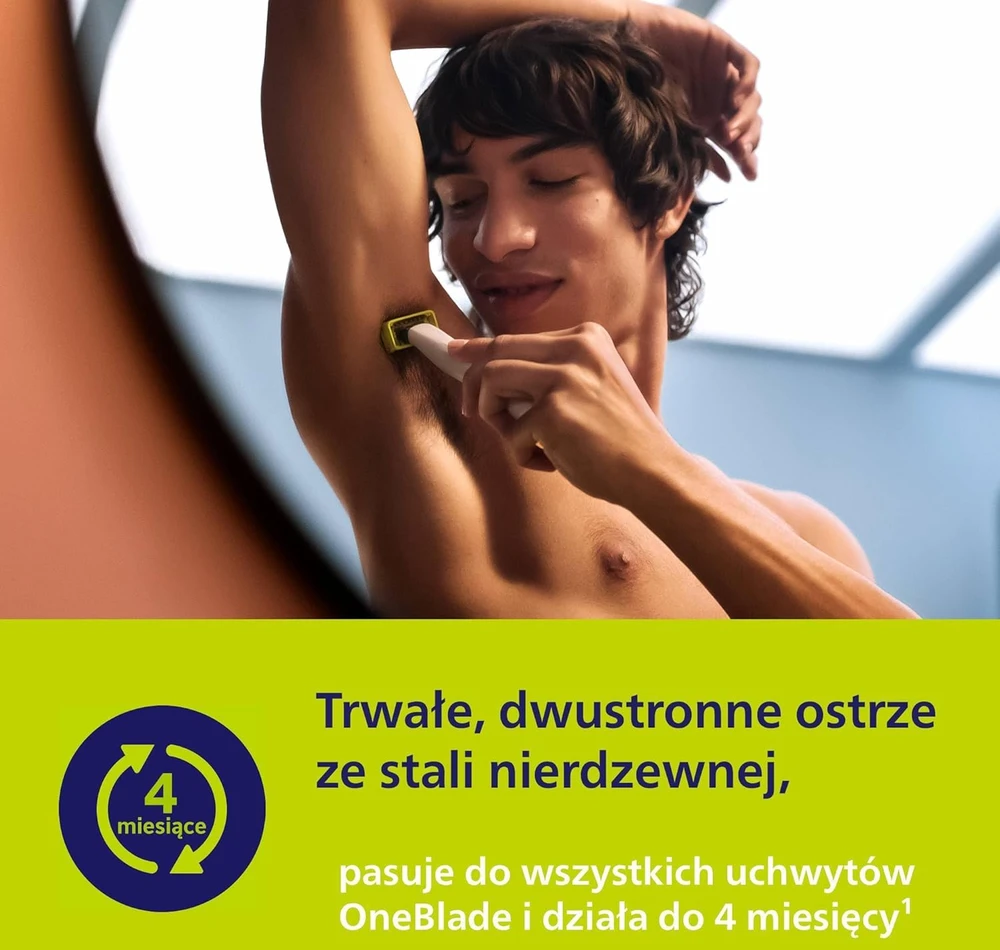 Philips elektrinė kūno ir intymios zonos barzdaskutė OneBlade, SkinProtect, vandeniui atspari, QP1924/30