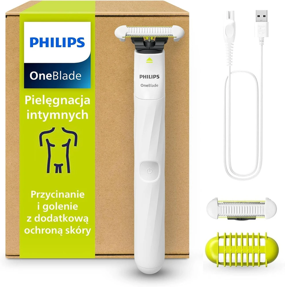 Philips elektrinė kūno ir intymios zonos barzdaskutė OneBlade, SkinProtect, vandeniui atspari, QP1924/30