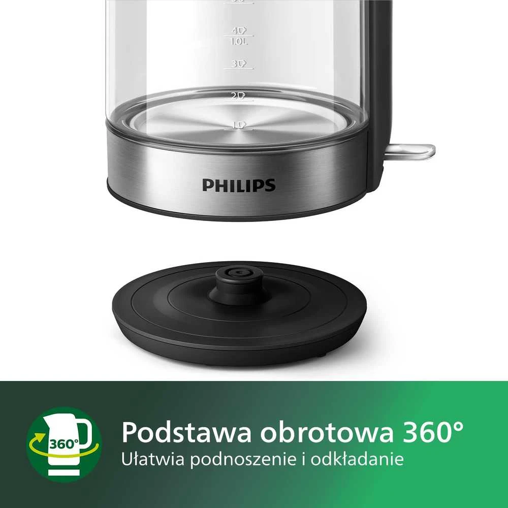 Philips elektrinis virdulys 1,7 l 2200 W stiklinis, nuimamas dangtis, HD9339/80