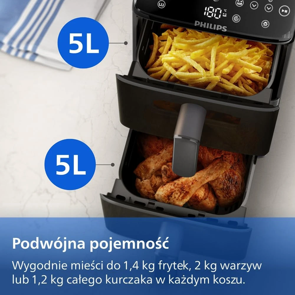 Philips karšto oro gruzdintuvė su dviem krepšiais 10 l 2750 W NA460/00