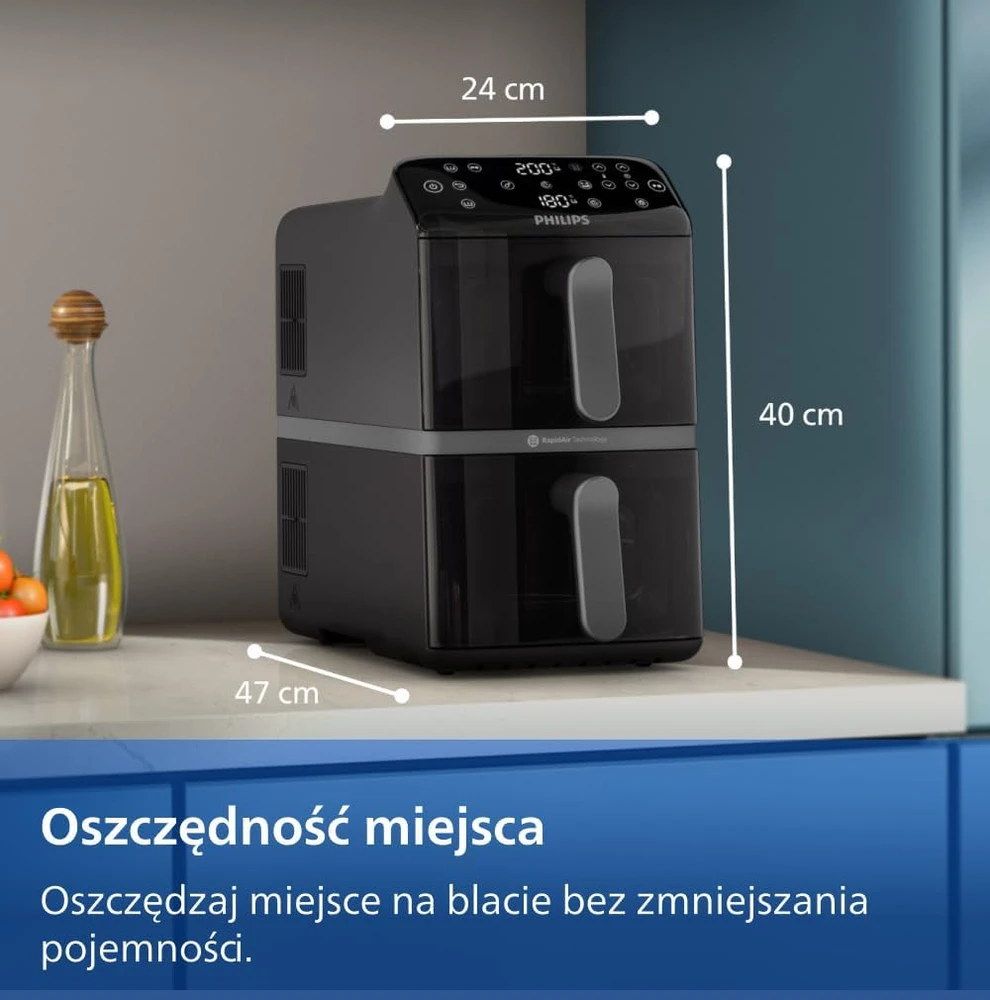 Philips karšto oro gruzdintuvė su dviem krepšiais 10 l 2750 W NA460/00