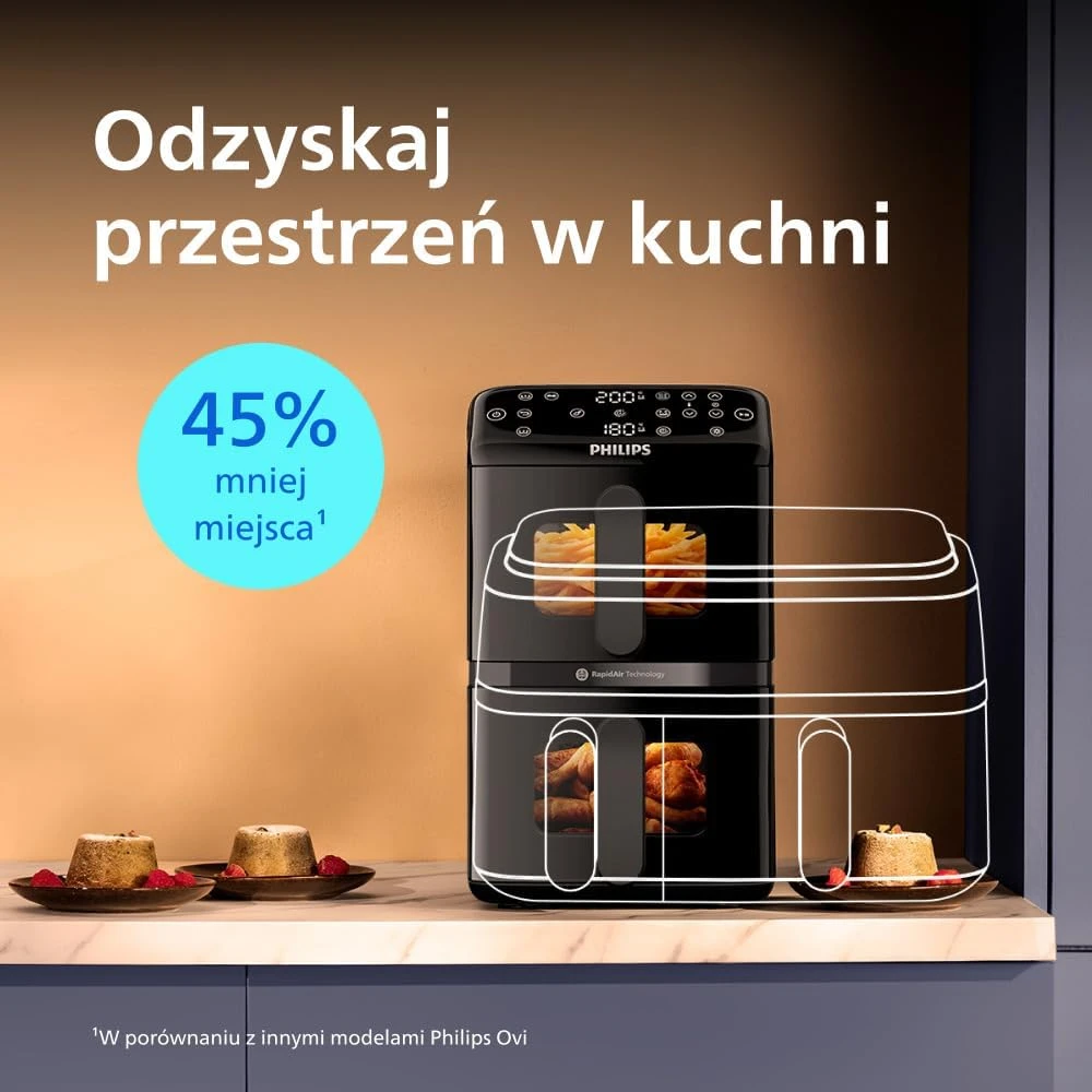 Philips karšto oro gruzdintuvė su dviem krepšiais 10 l 2750 W NA460/00
