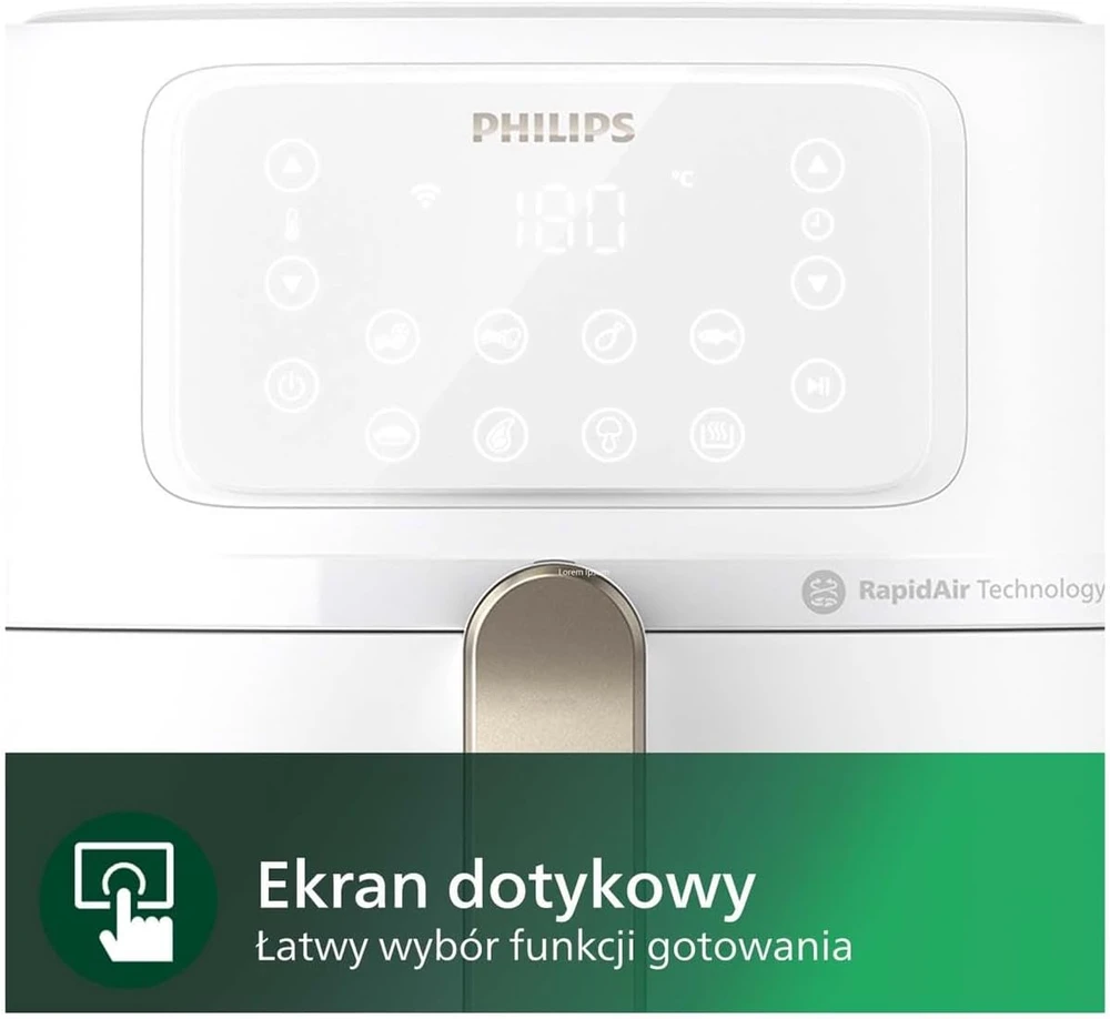 Philips 5000 Series HD9285/00 gruzdintuvė vienvietė 7,2 l 2000 W karšto oro gruzdintuvė Sidabrinis, Baltas
