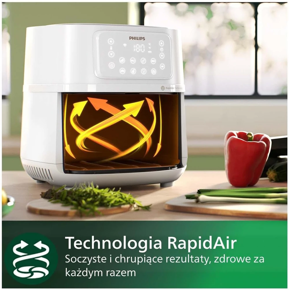Philips 5000 Series HD9285/00 gruzdintuvė vienvietė 7,2 l 2000 W karšto oro gruzdintuvė Sidabrinis, Baltas