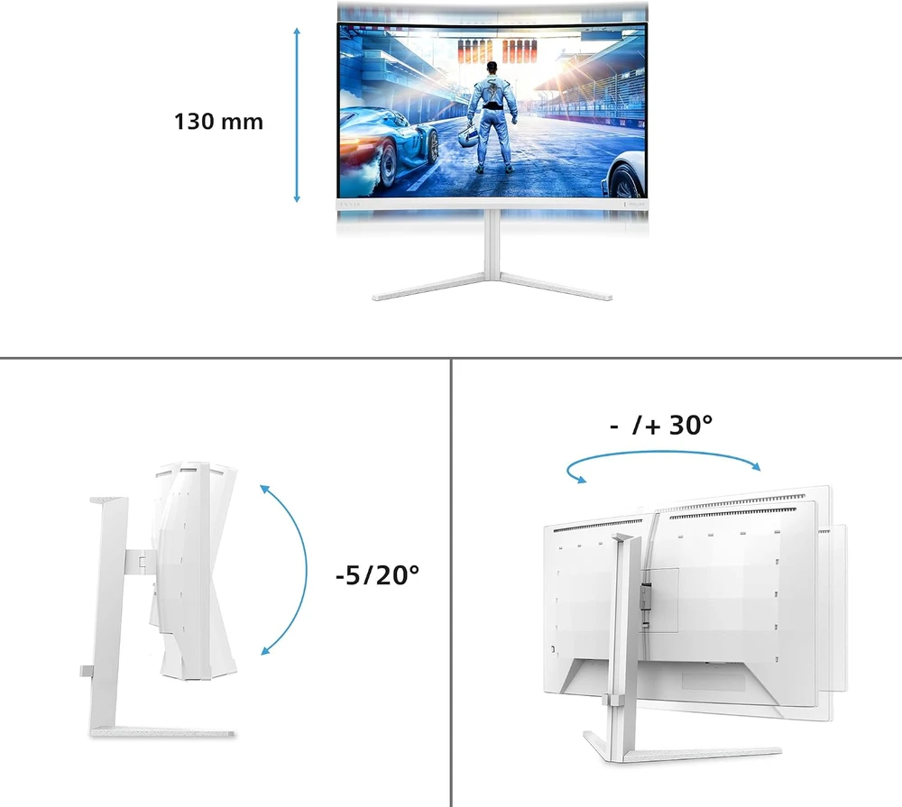 Lenktas monitorius Philips 27M2C5501/00 | 27" | 2560x1440 | 180Hz | 1 ms | Baltas