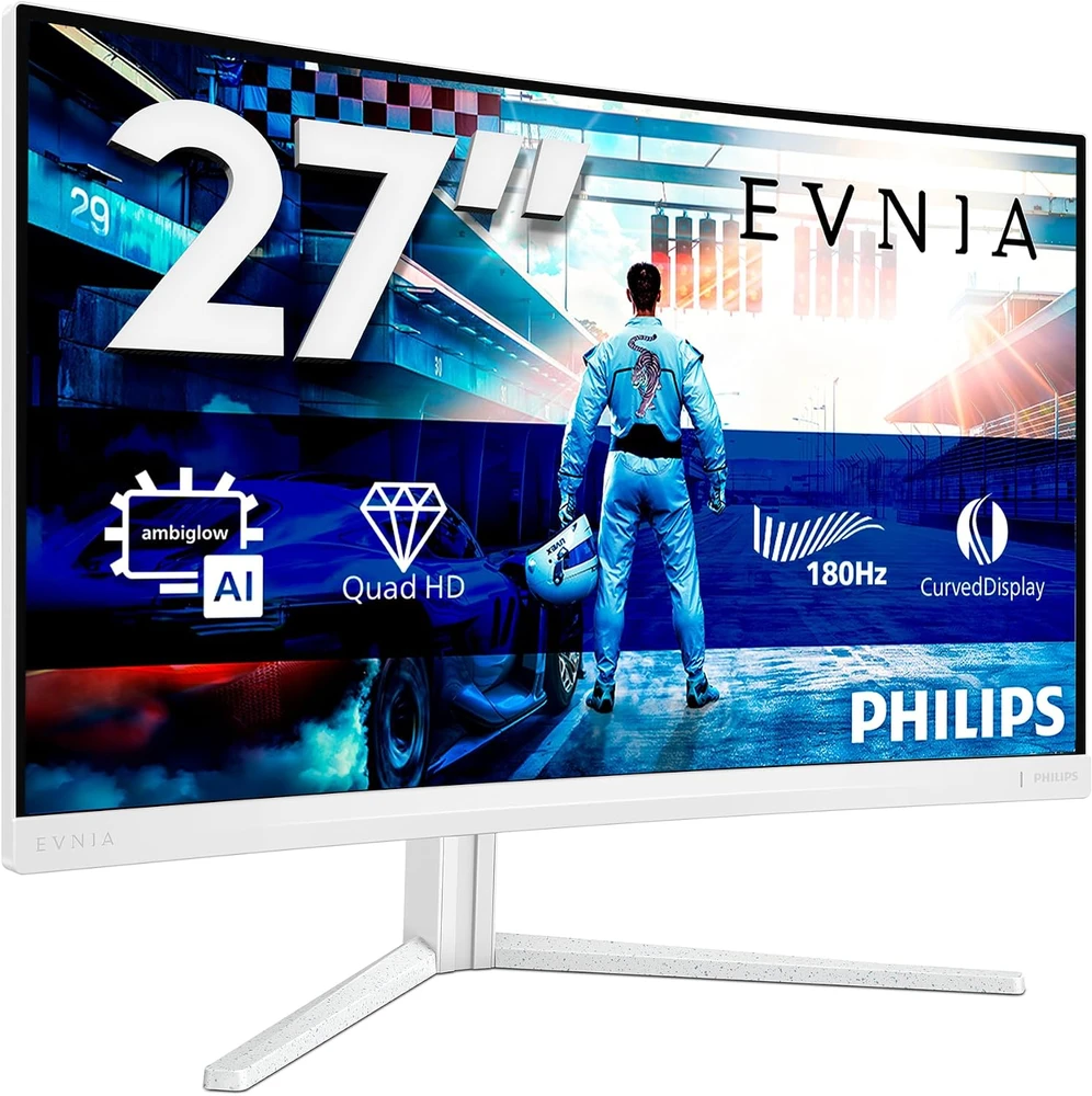 Lenktas monitorius Philips 27M2C5501/00 | 27" | 2560x1440 | 180Hz | 1 ms | Baltas