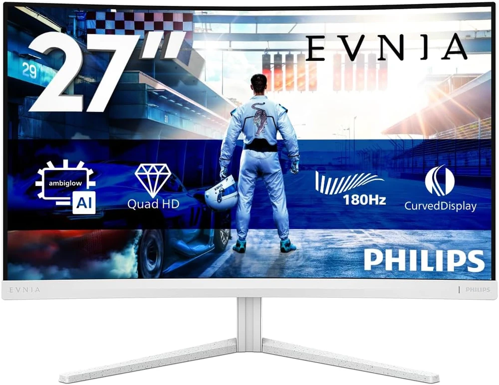 Lenktas monitorius Philips 27M2C5501/00 | 27" | 2560x1440 | 180Hz | 1 ms | Baltas
