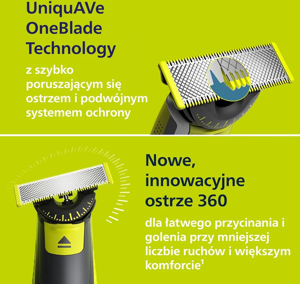 Barzdaskutė Philips OneBlade 360 elektrinis barzdos trimeris ir skustuvas su 2 ašmenimis QP2724/31