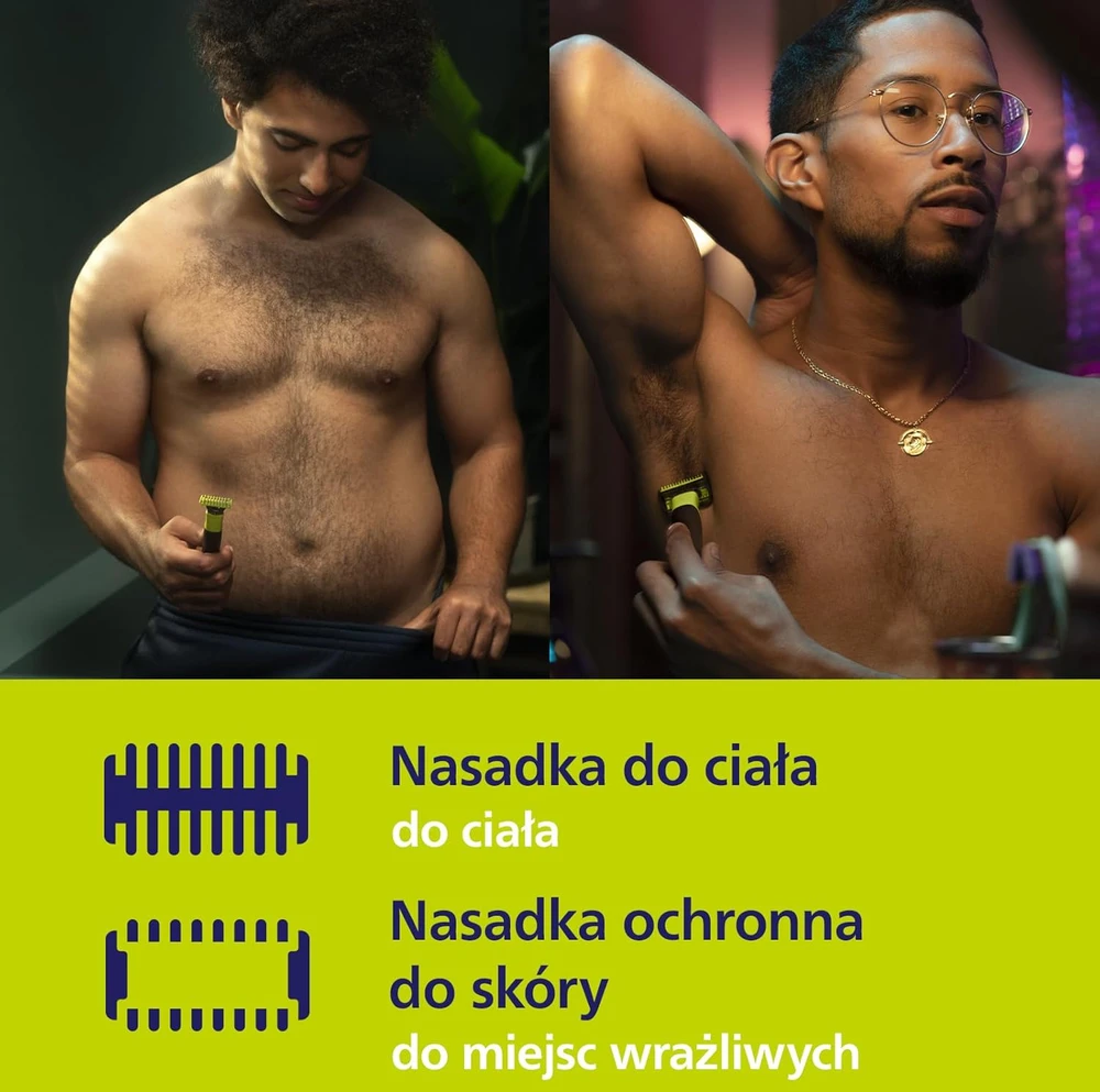 Barzdaskutė Philips OneBlade Pro 360 veidui + kūnui, QP4631/65, Juodos ir žalios spalvos