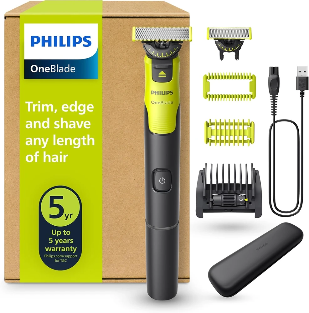 Barzdaskutė Philips OneBlade Pro 360 veidui + kūnui, QP4631/65, Juodos ir žalios spalvos