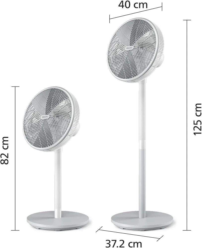Ventiliatorius Philips 2000 Series | CX2550/00 | Stand Fan | 50 W | Diameter 40 cm | Greičių skaičius 3 | Oscillation | Baltas