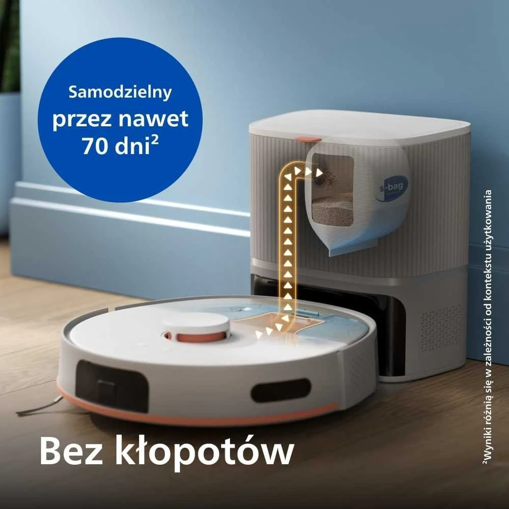Philips robotas dulkių siurblys-mopas 10 000 Pa su lazerine navigacija ir automatinio ištuštinimo stotimi XU5100/20