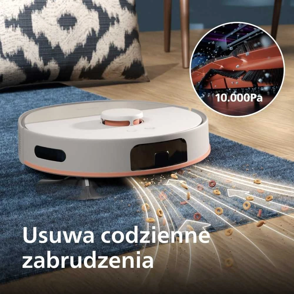 Philips robotas dulkių siurblys-mopas 10 000 Pa su lazerine navigacija ir automatinio ištuštinimo stotimi XU5100/20