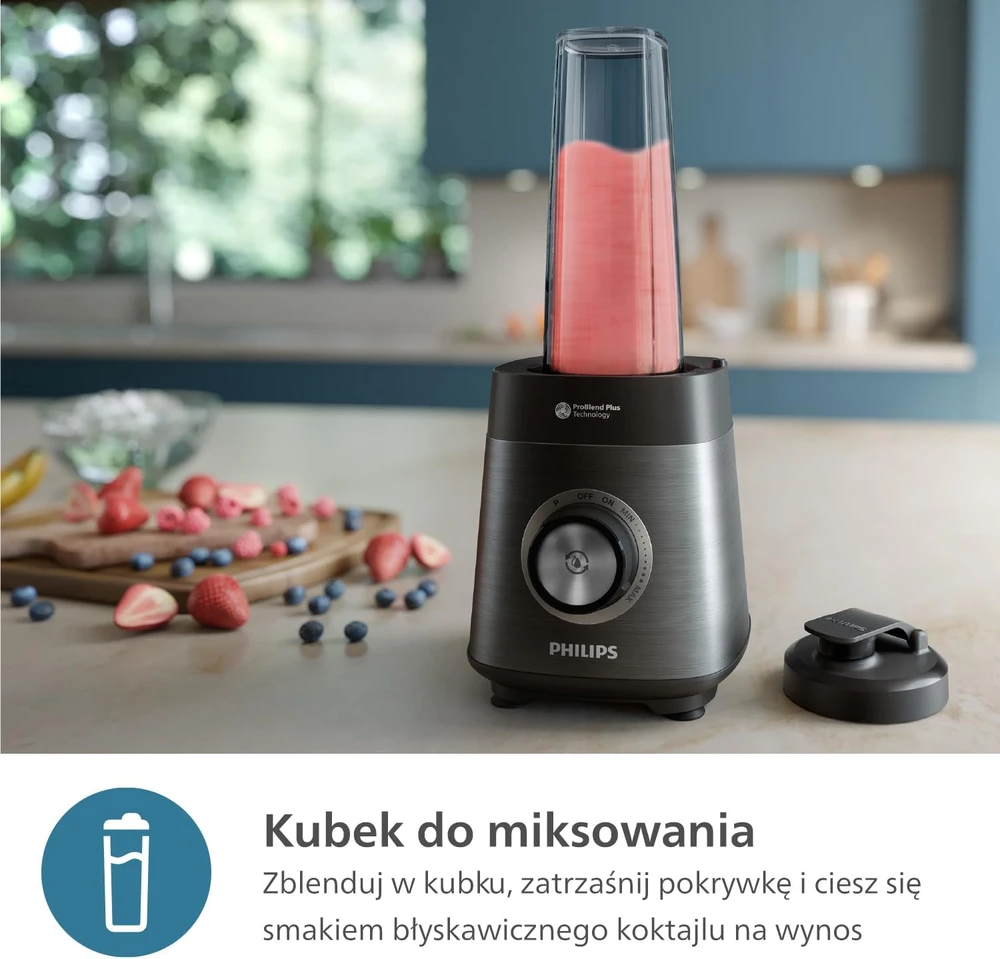 Philips Maišytuvas | HR3041/00 | Stalviršis | 1200 W | Stiklainio medžiaga Stiklas | Stiklainio talpa 1,5 L | Ledo smulkinimas | Juodas