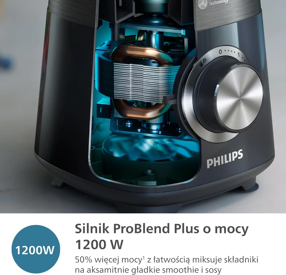 Philips Maišytuvas | HR3041/00 | Stalviršis | 1200 W | Stiklainio medžiaga Stiklas | Stiklainio talpa 1,5 L | Ledo smulkinimas | Juodas