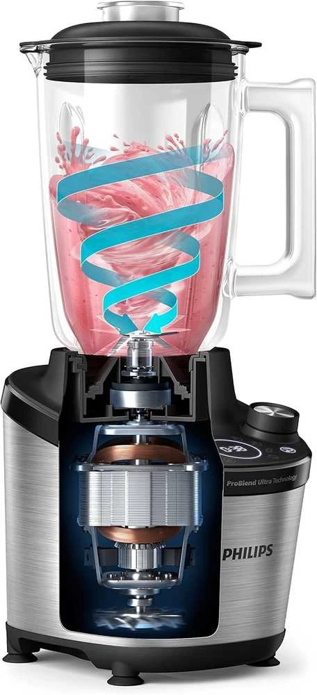 Philips stacionarus blenderis 1500 W, stiklinis 2 l ąsotis, 6 programos, HR3760/10