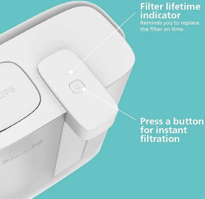 Philips vandens filtras staliniam naudojimui su 3 filtrų komplektu, 3 l talpa, greitas srautas, USB-C akumuliatorius, AWP2980WHS3/10