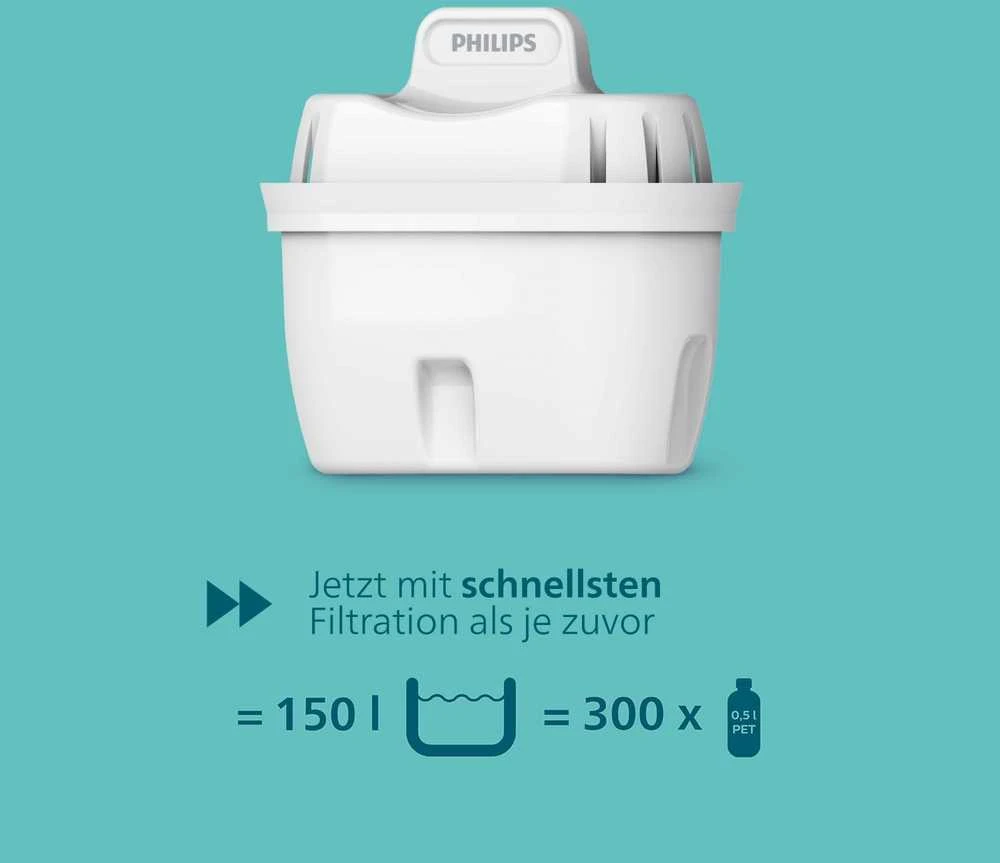 Philips vandens filtravimo ąsotis 2,6 l su 4 filtrais ir elektroniniu laikmačiu Micro X-Clean Softening+