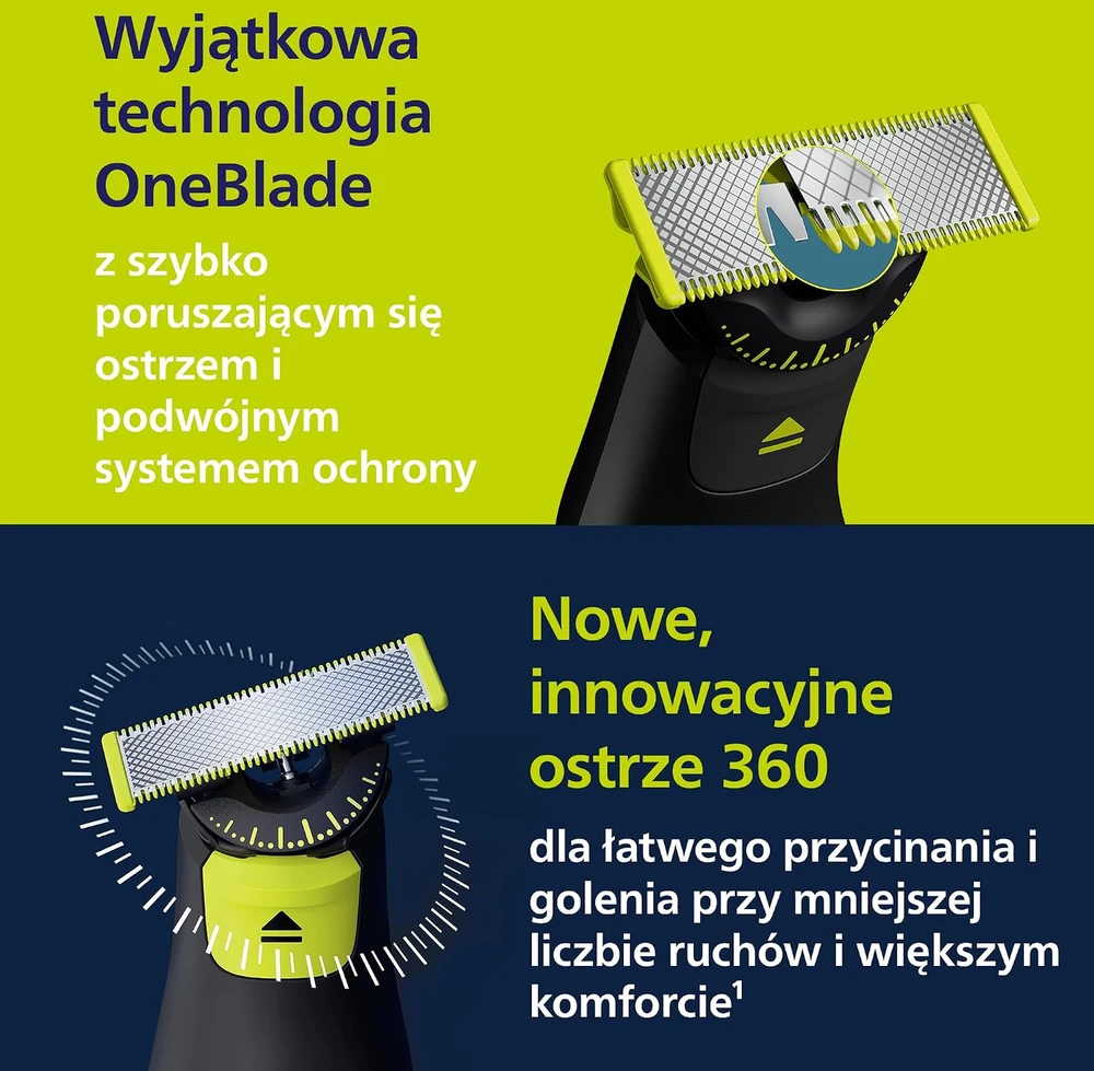 Philips veido ir kūno trimeris OneBlade Pro 360 su 2 ašmenimis QP6552/30