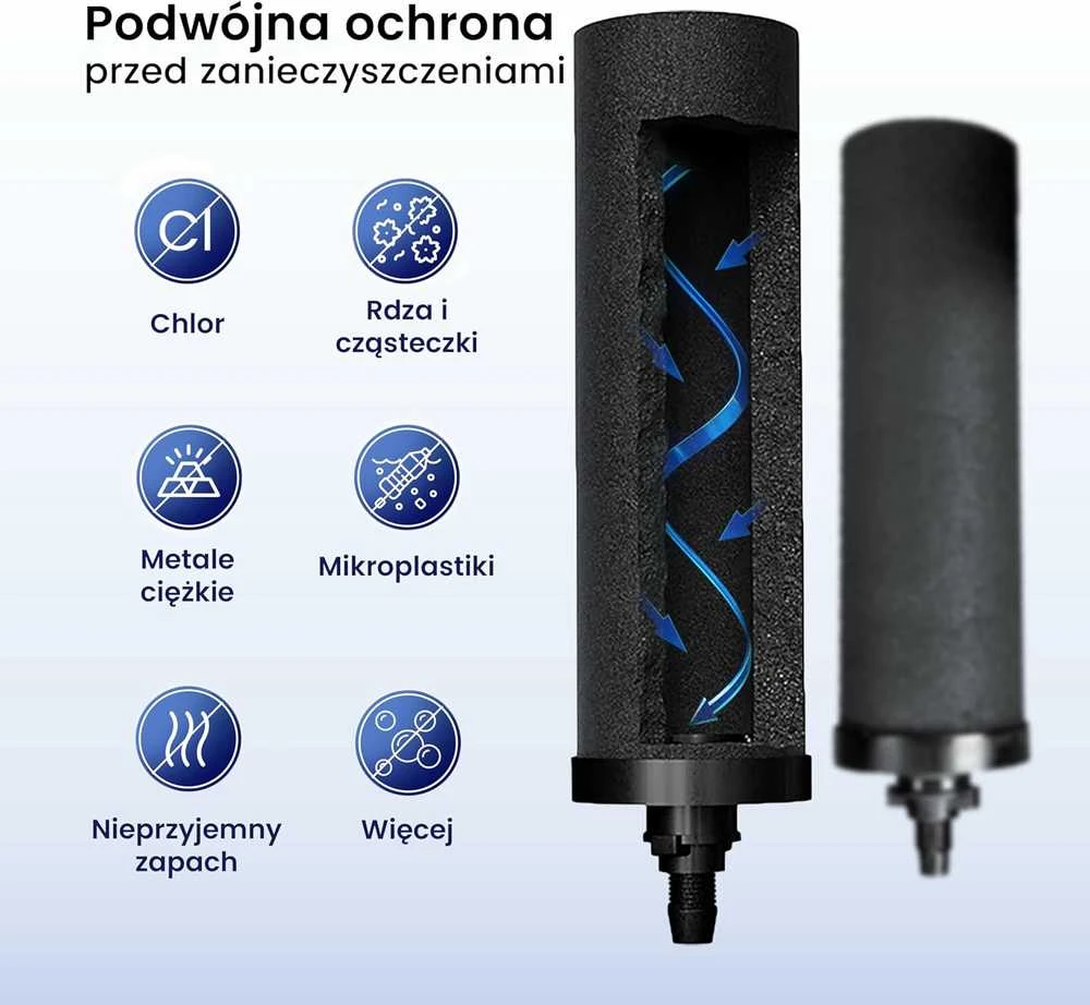 Phoenix Gravity 6 l stalo vandens filtravimo sistema su dviem Smart Carbon filtrais ir nerūdijančio plieno čiaupu