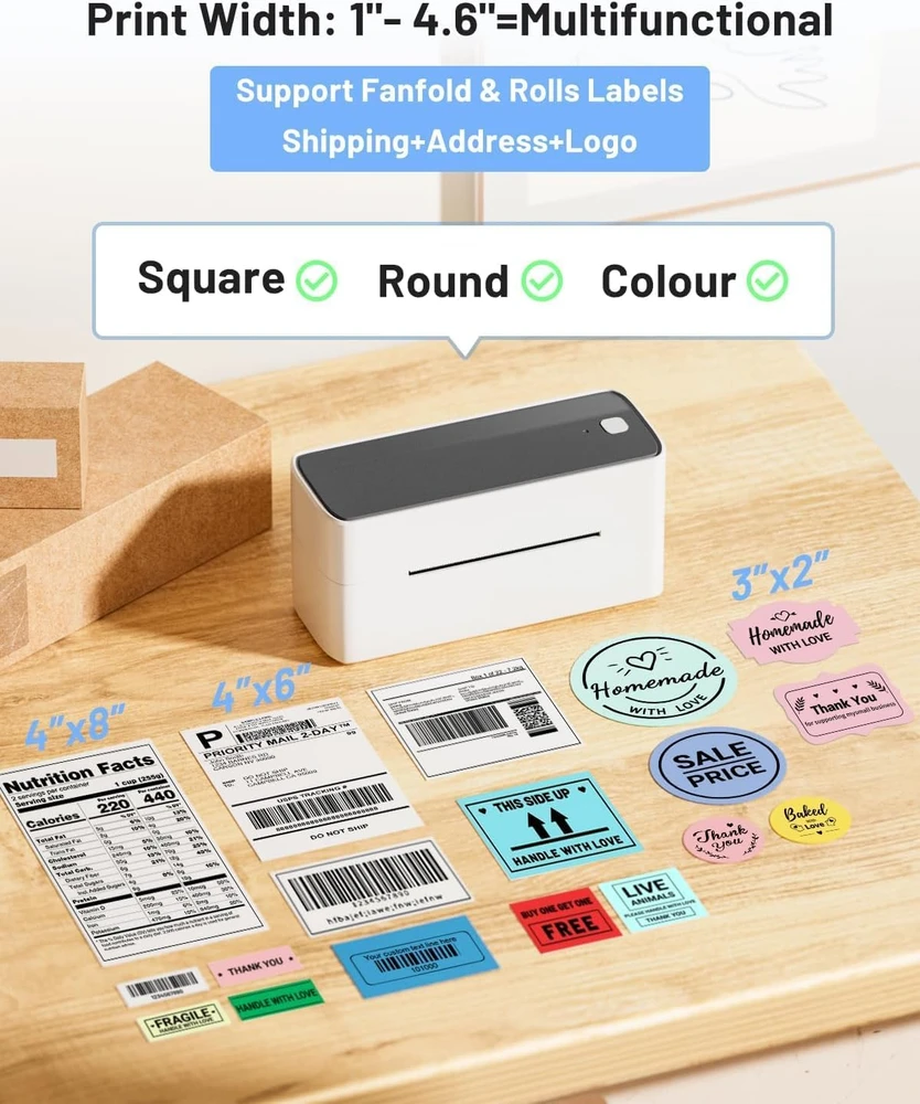 Phomemo etikečių spausdintuvas, terminis, Bluetooth, USB, 300 dpi, PM241BT