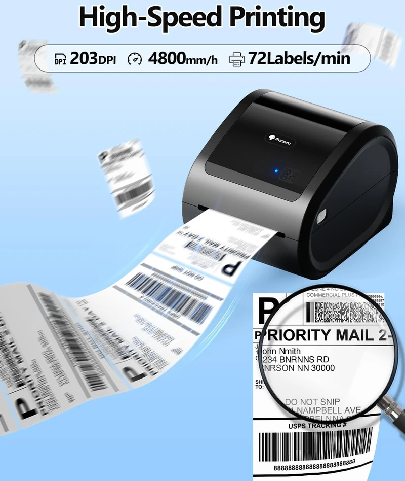 Phomemo terminis etikečių spausdintuvas Bluetooth ir USB, 150 mm/s D520BT