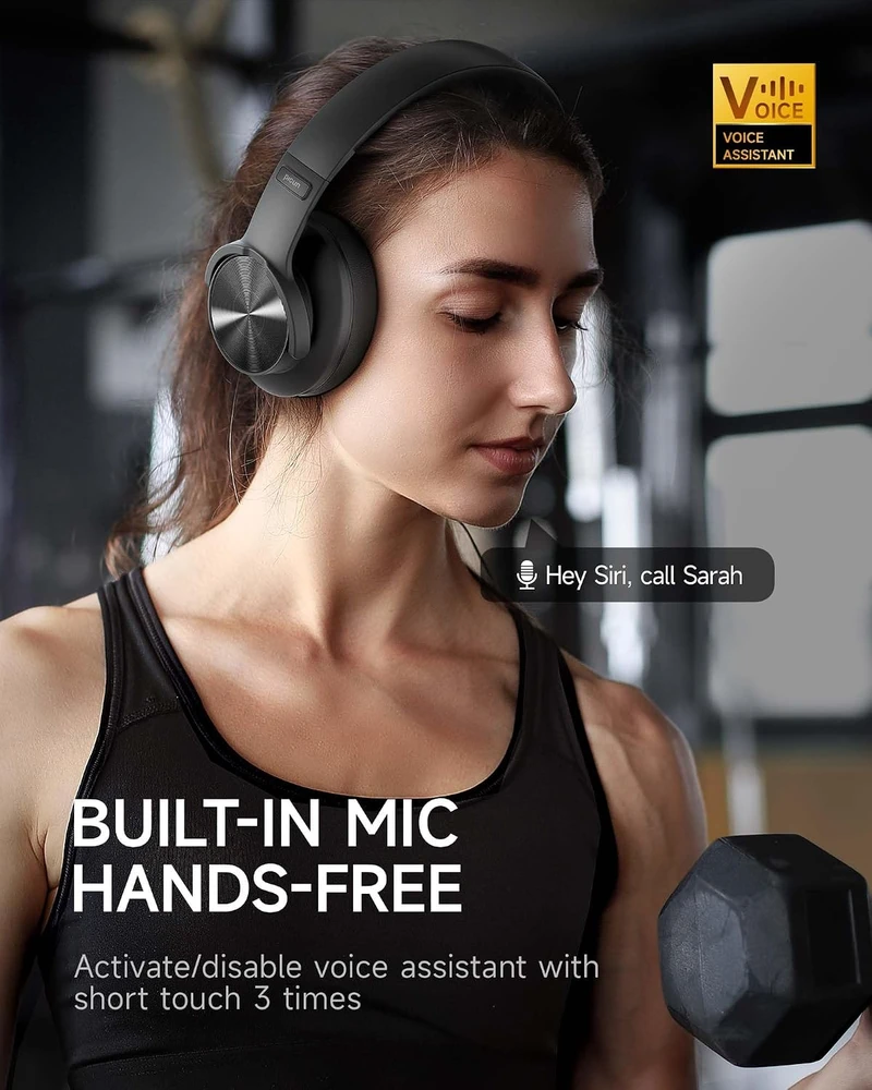 Picun belaidės ant ausų dedamos Bluetooth ausinės su mikrofonu, 120 val., B8 Juodas