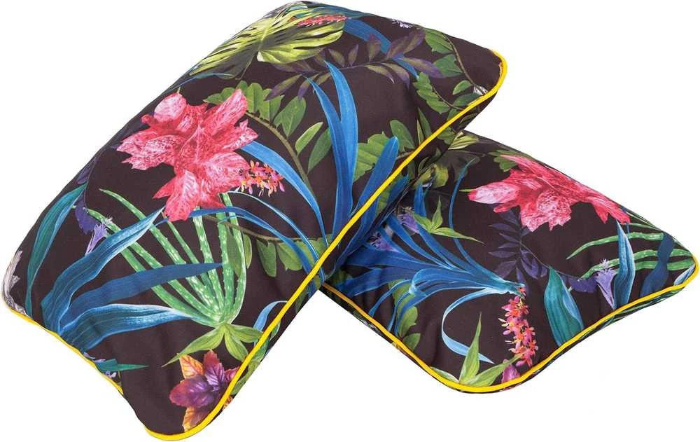 PillowPrim sėdimosios dalies ir atlošo pagalvė sūpynėms ir suoliukams, 150 cm pločio, poliesterio užvalkalas, spalvingų lapų raštas