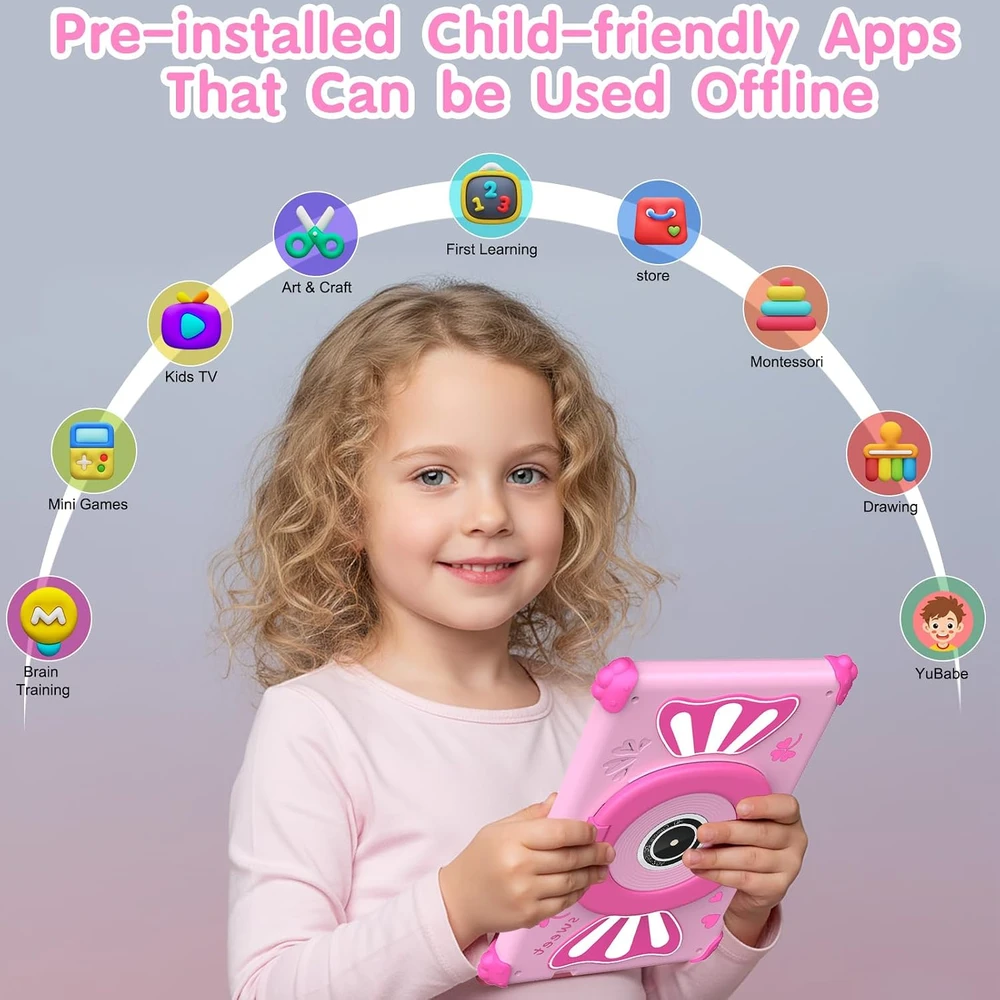 Planšetė ascrecem planšetinis kompiuteris vaikams 7 colių IPS, 32 GB, Wi-Fi, KIDS710