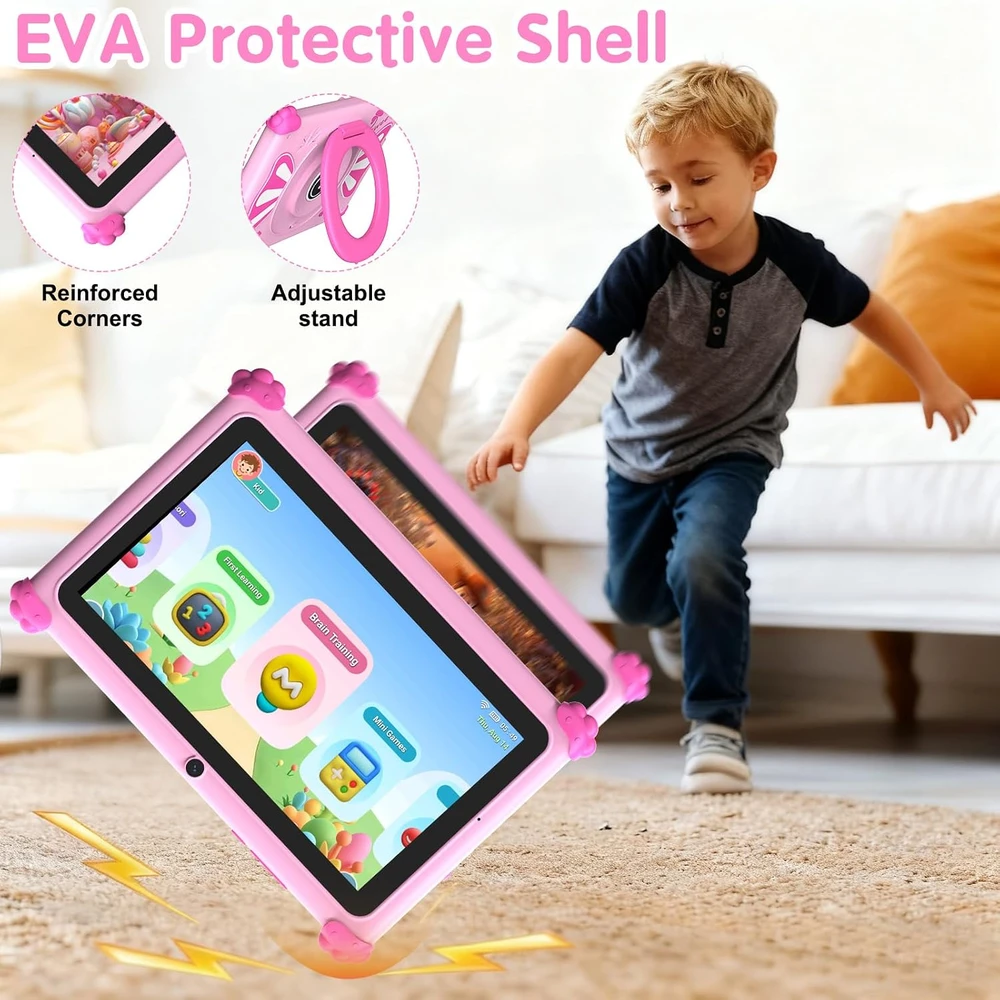 Planšetė ascrecem planšetinis kompiuteris vaikams 7 colių IPS, 32 GB, Wi-Fi, KIDS710