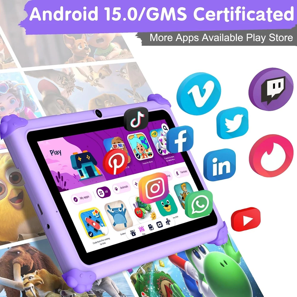 Planšetė ascrecem vaikiškas planšetinis kompiuteris 7 colių, 32 GB, Android, KIDS710