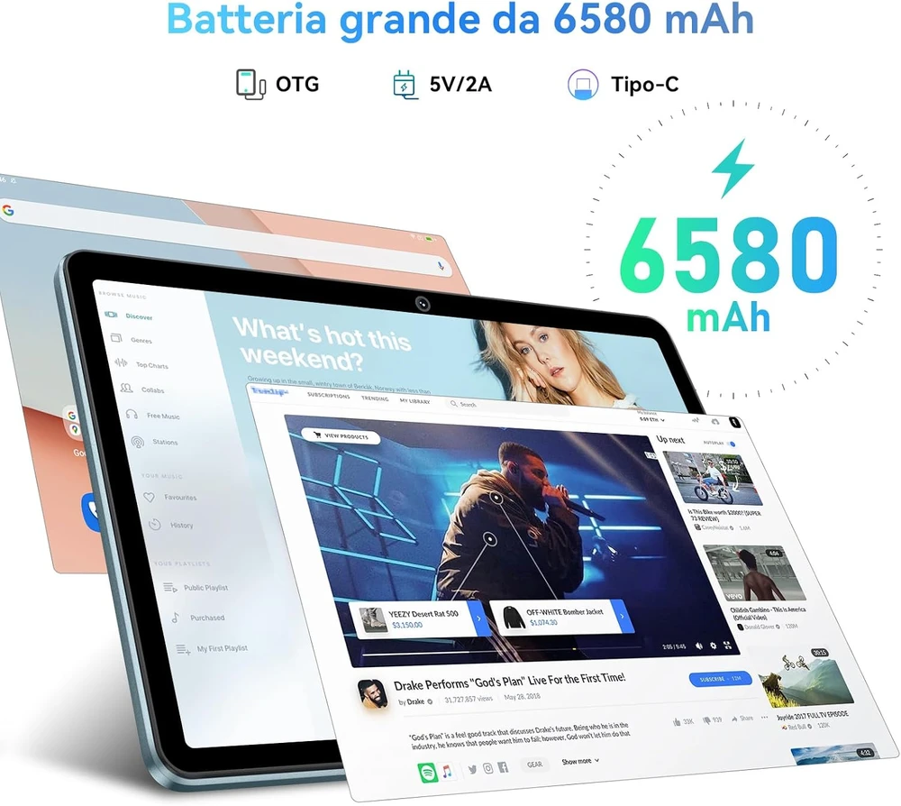 Planšetė Blackview planšetinis kompiuteris Tab 70 Wi-Fi 10,1 col., 4 GB/64 GB, Android 14