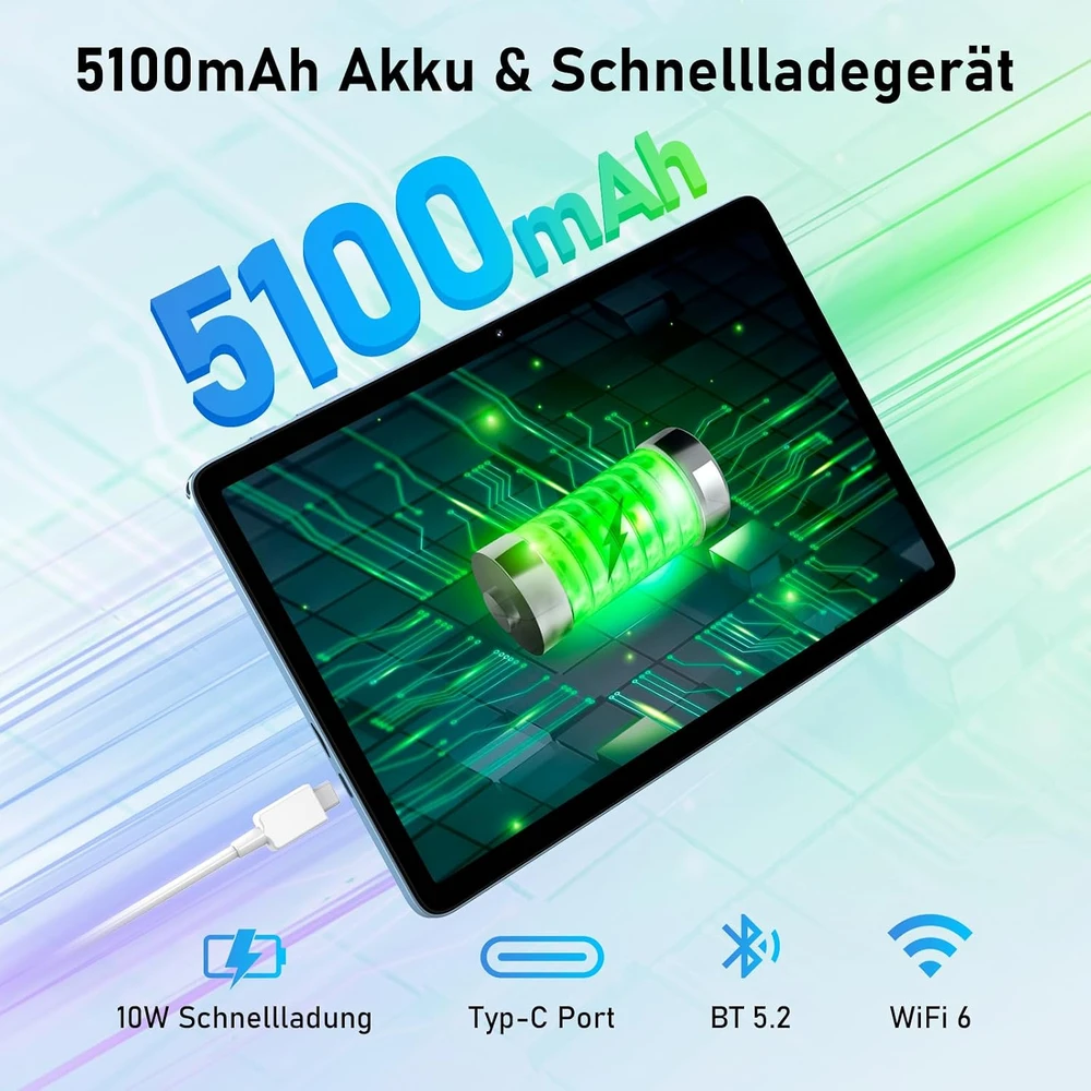 Planšetė Blackview planšetinis kompiuteris Tab60Wi-Fi 10 col., 12 GB RAM, 128 GB, Wi-Fi 6