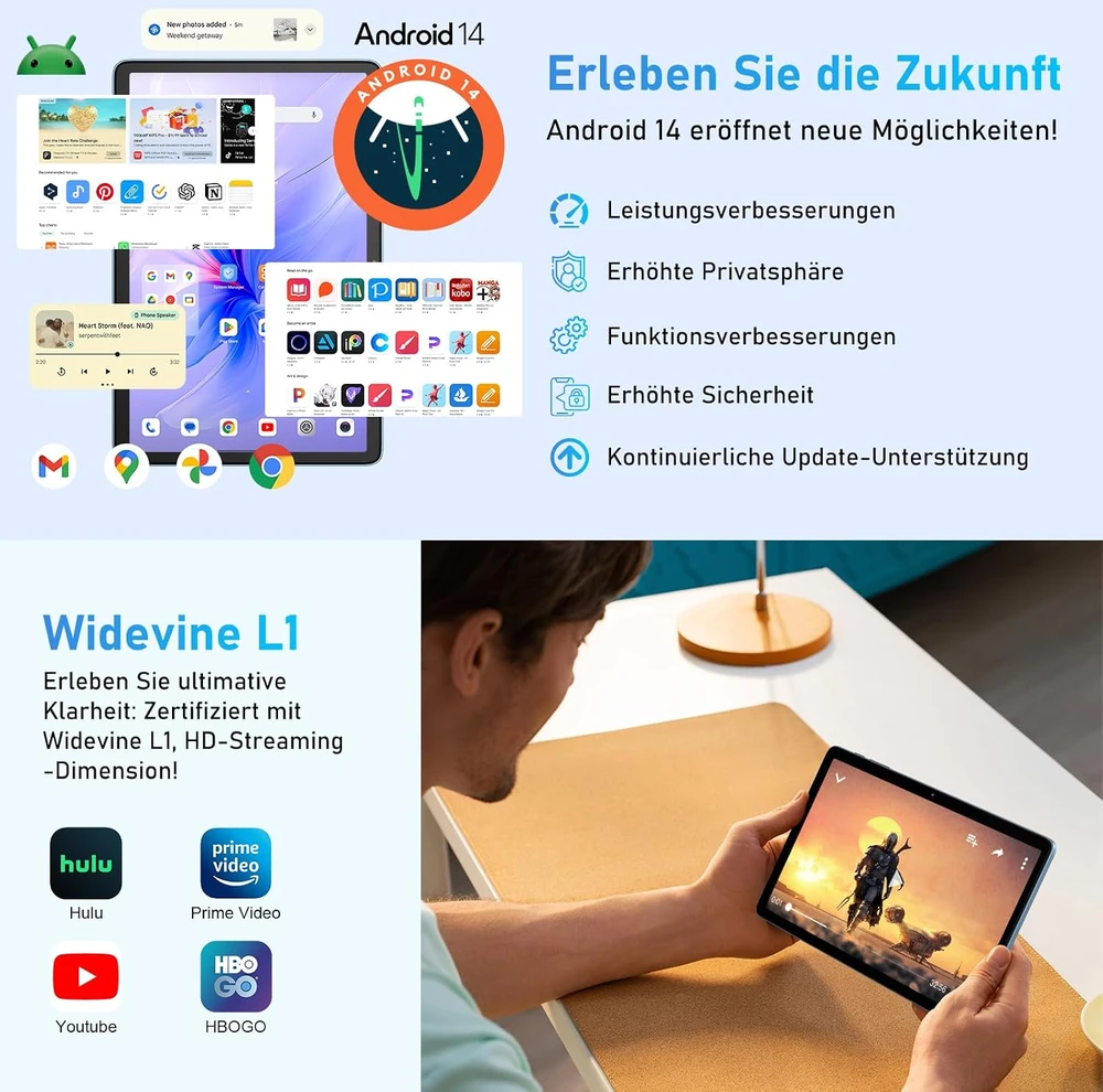 Planšetė Blackview planšetinis kompiuteris Tab60Wi-Fi 10 col., 12 GB RAM, 128 GB, Wi-Fi 6