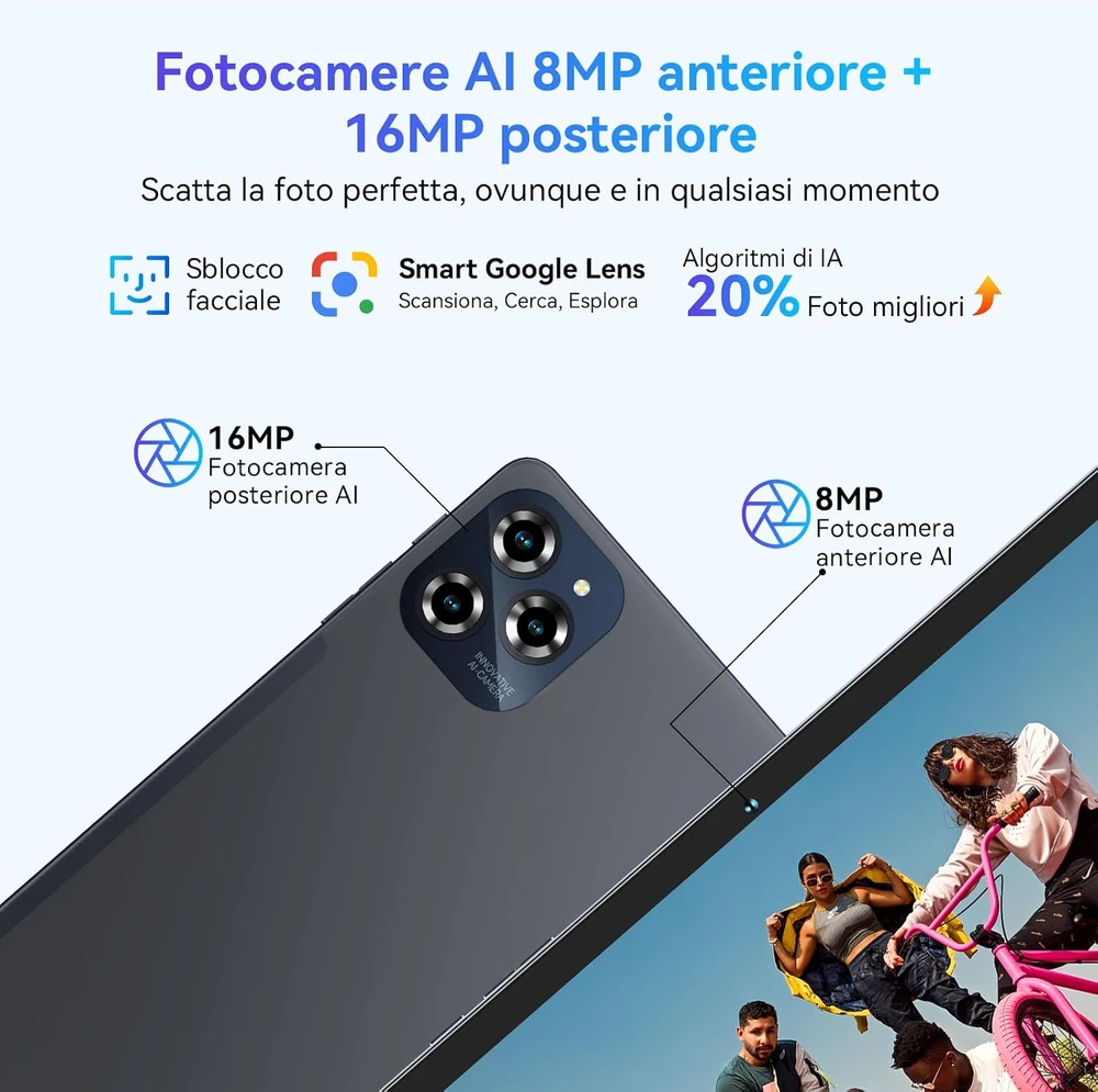 Planšetė TABWEE planšetinis kompiuteris W90, 11 colių, 24 GB RAM, 256 GB, 4G LTE ir Wi-Fi