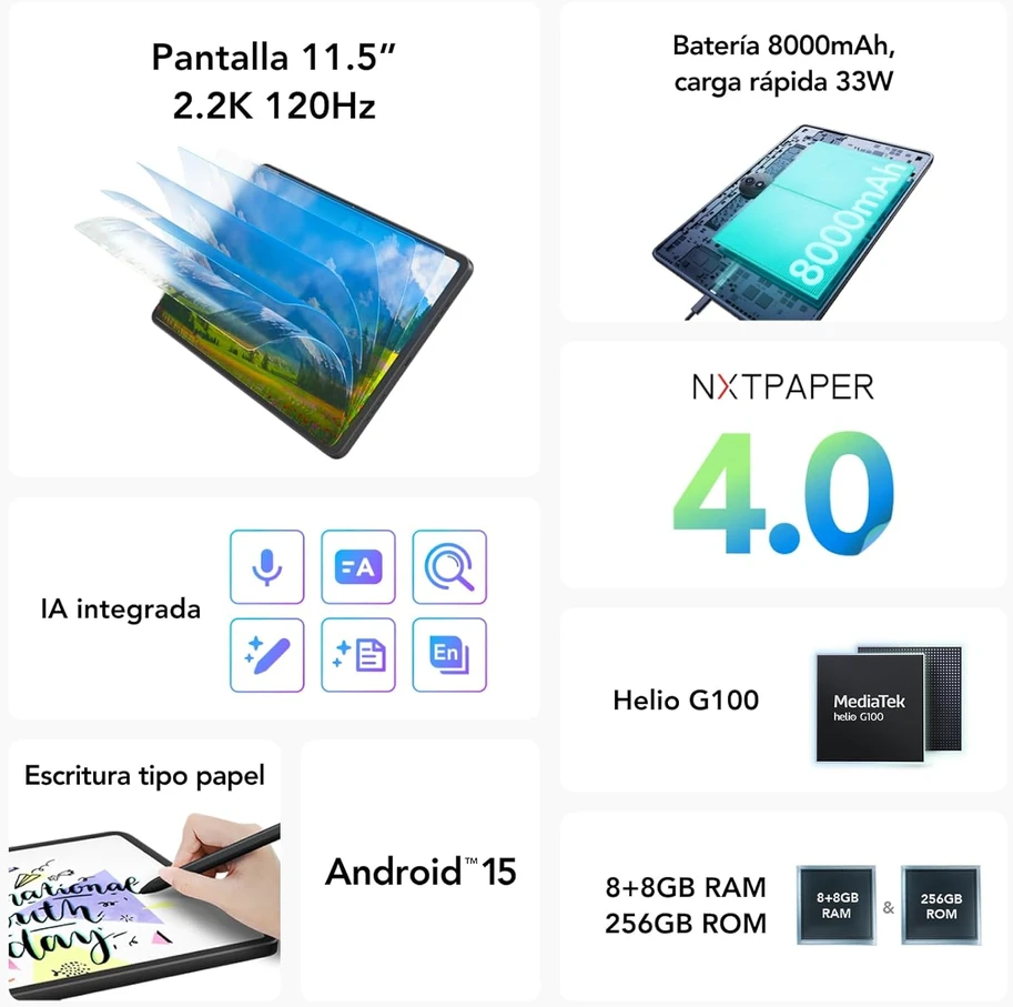 Planšetė TCL planšetinis kompiuteris NXTPAPER 11 Plus 11,5 col. 2.2K 8 GB RAM 256 GB
