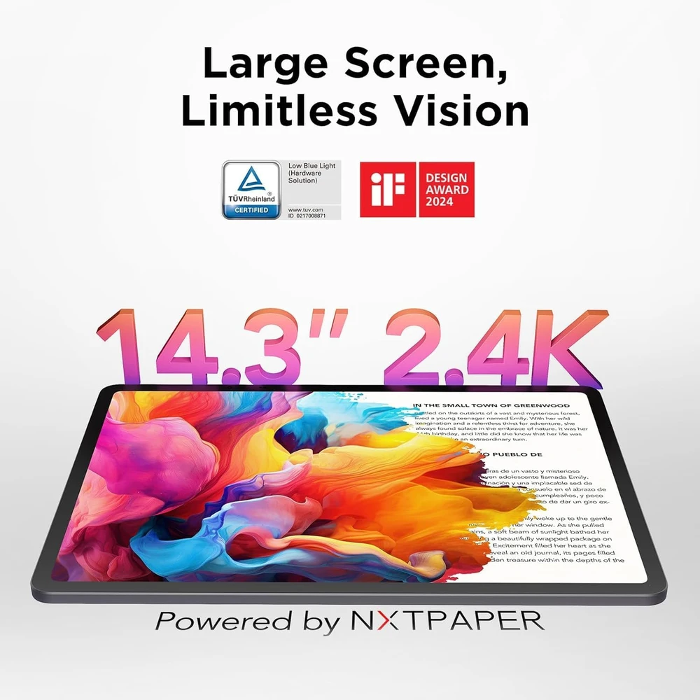 Planšetinis kompiuteris TCL NXTPAPER 14 Wi-Fi, Pilkas, su dėklu ir pieštuku