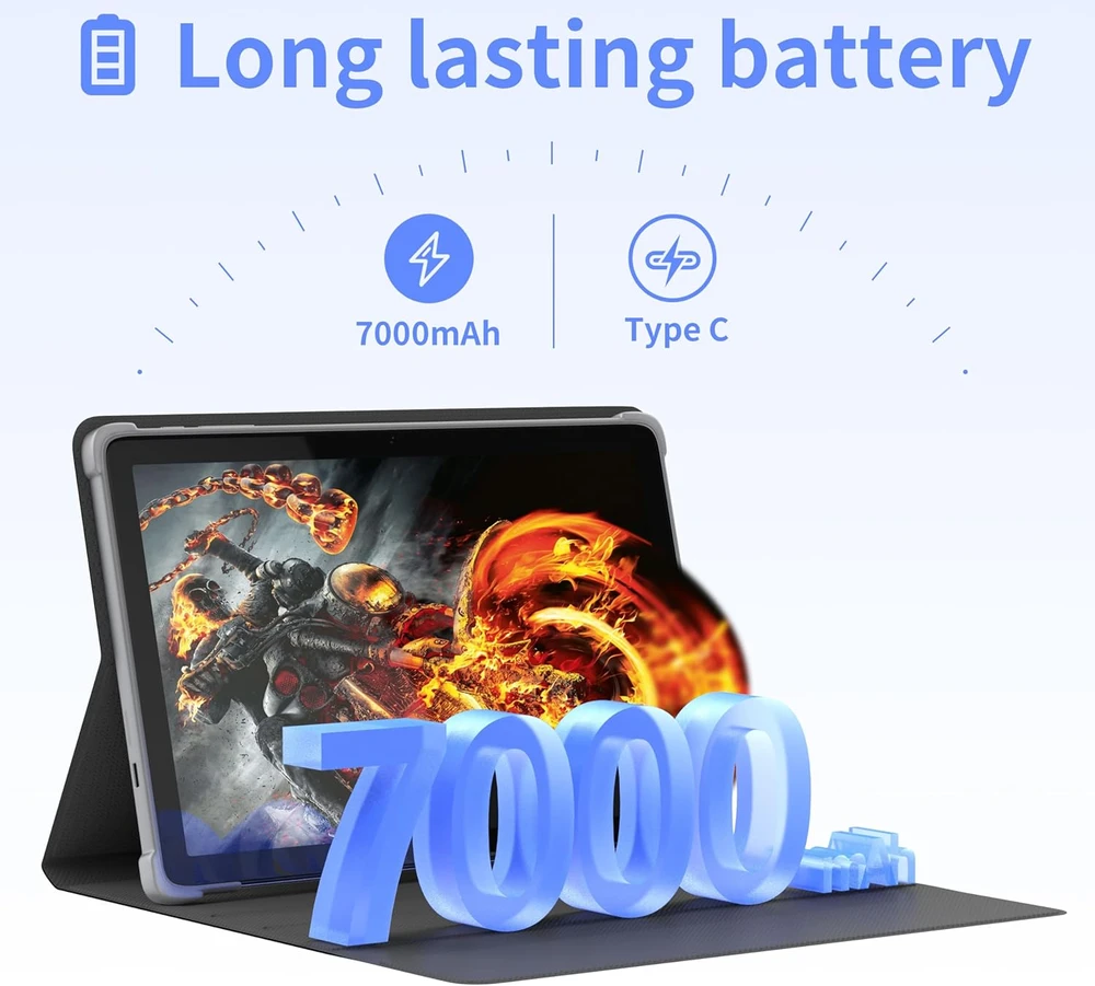 Planšetė Tibuta planšetinis kompiuteris su Android 13, 10,1 col. IPS ekranu, 8 GB RAM ir 64 GB E220