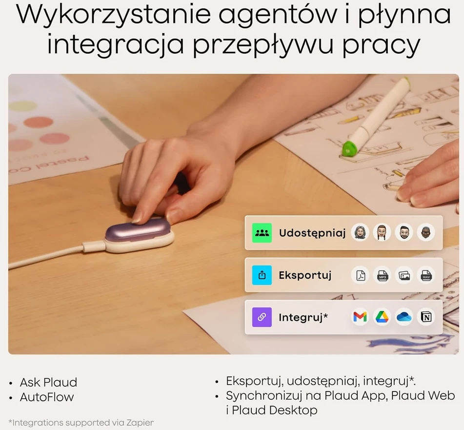 Plaud išmanusis AI diktofonas su Bluetooth, 64 GB atmintimi, 20 valandų įrašymas, NB-100