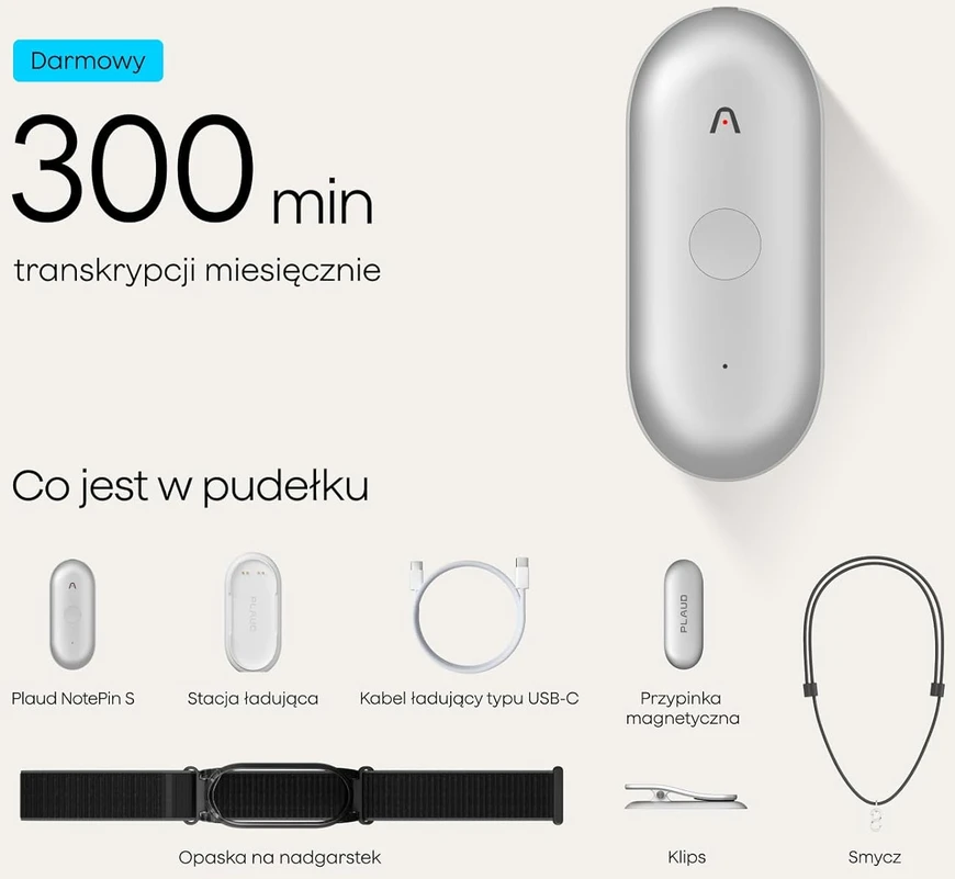 Plaud skaitmeninis diktofonas su AI transkripcija, 64 GB atmintis, Bluetooth, modelis PN0210