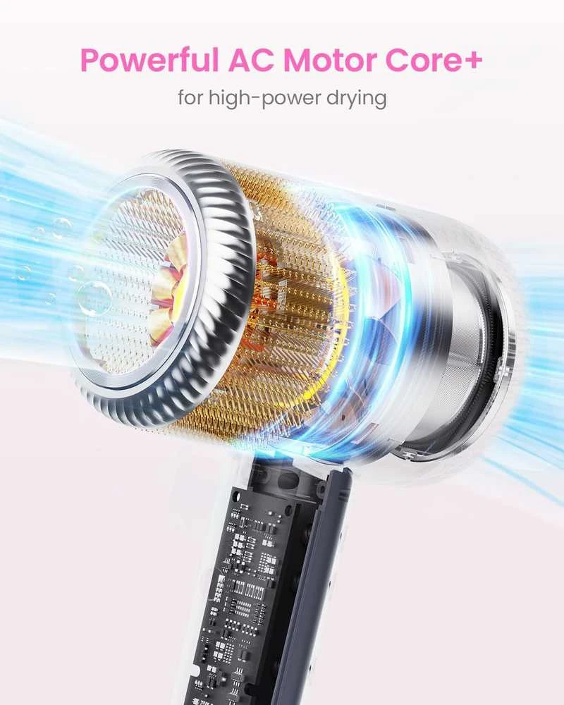 Plaukų džiovintuvas BESTOPE PRO joninė plaukų džiovintuvė, 1500 W, 6 temperatūros lygiai, 5 greičiai, juoda