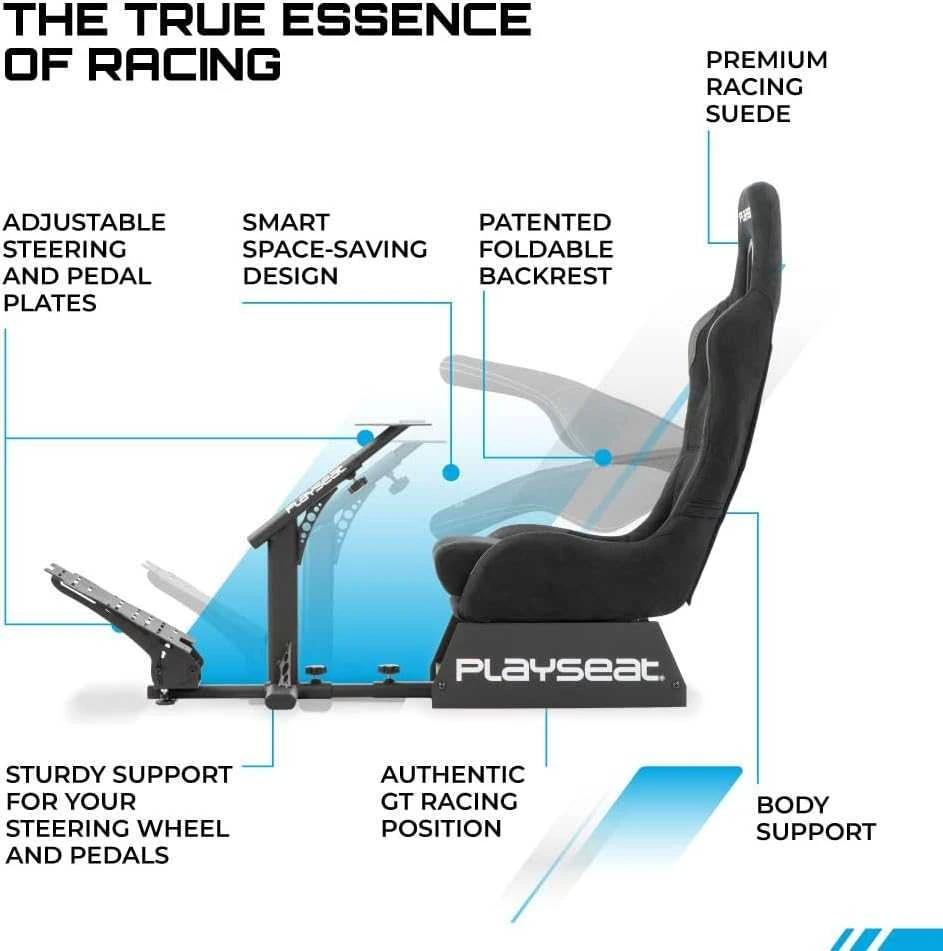 Žaidimų kėdė lenktynėms Playseat Evolution Alcantara, Juoda