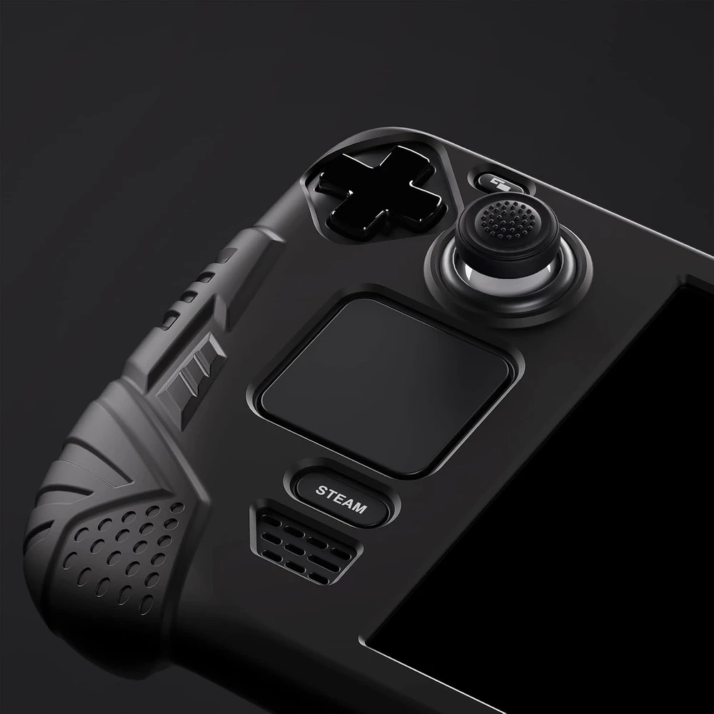 playvital apsauginis silikoninis dėklas Steam Deck LCD konsolei, juodas, Armor Series XFSDP001