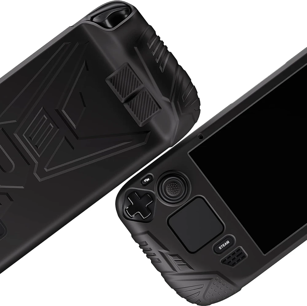 playvital apsauginis silikoninis dėklas Steam Deck LCD konsolei, juodas, Armor Series XFSDP001