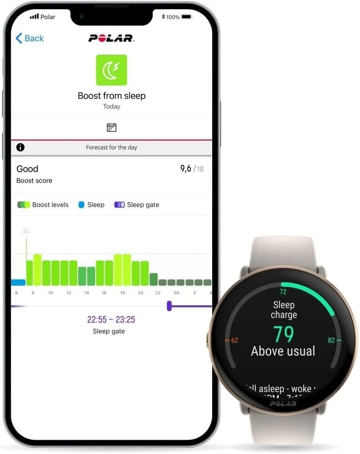 Polar išmanusis laikrodis su AMOLED ekranu, GPS, miego ir aktyvumo stebėjimu, Ignite 3